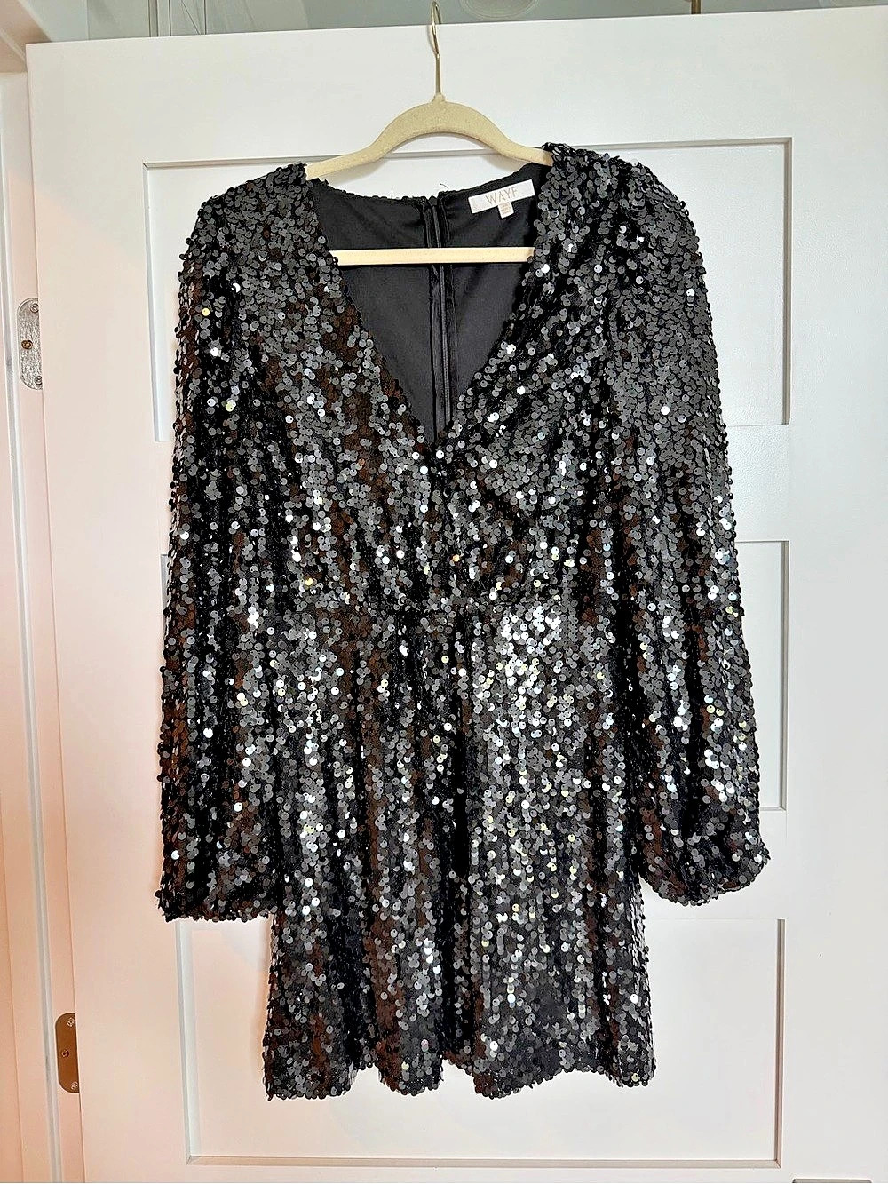 WAYF Sequin Dress Black Mini Dress